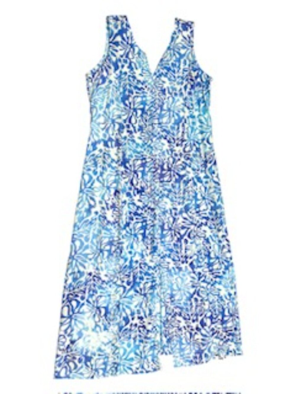 Women’s Hawaiian Luau Sleeveless Maxi Sundress Floral Blues & White NWT Size S - Picture 3 of 6